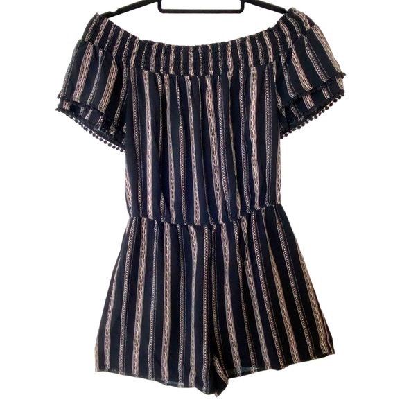 Xhilaration Pants - Black Off Shoulder Romper Womens Small